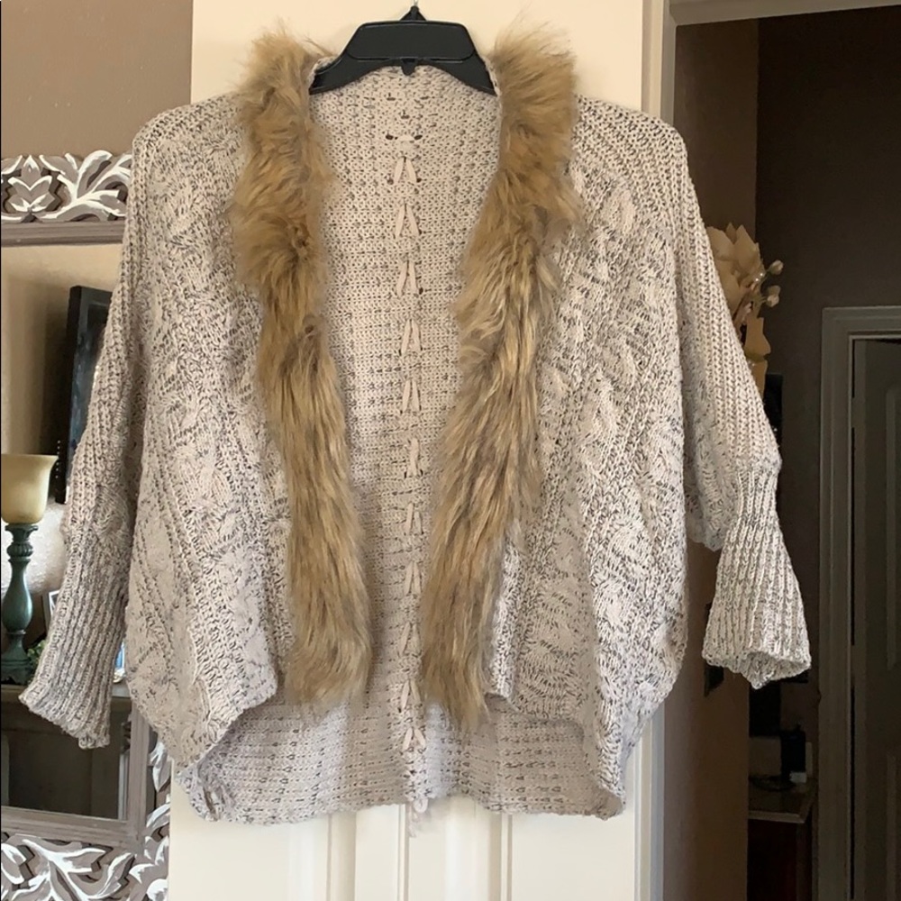 Faux fur sweater
